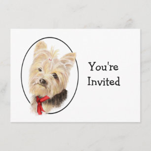 Invitación Adorable Yorkshire Terrier Yorkie Boda Aniversario