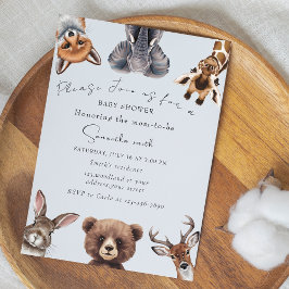 Invitación Adorables animales de bosque con ducha de bebé