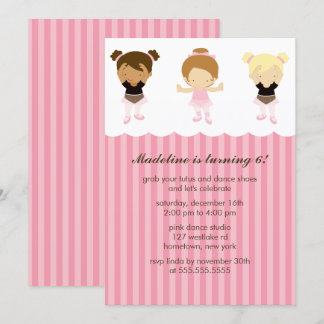 Invitación Adorables bailarinas de ballet Fiesta de cumpleaño