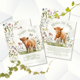 Invitación Adorables libros de vacas Highland para bebés