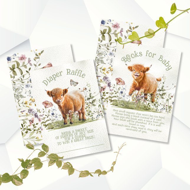 Invitación Adorables libros de vacas Highland para bebés (Subido por el creador)