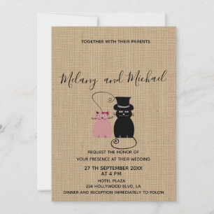 Invitación Adorables lindos y graciosos gatos personalizados