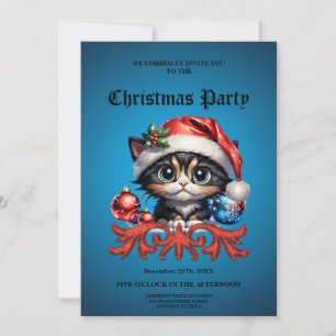 Invitación Adorables Navidades gatitos.