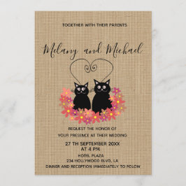 Invitación Adorables personalizados florales divertidos gatos