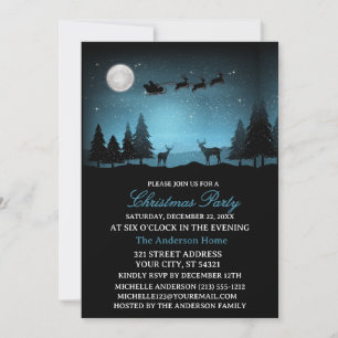 Invitación Adorables renos por la noche