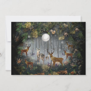 Invitación Adorables renos por la noche