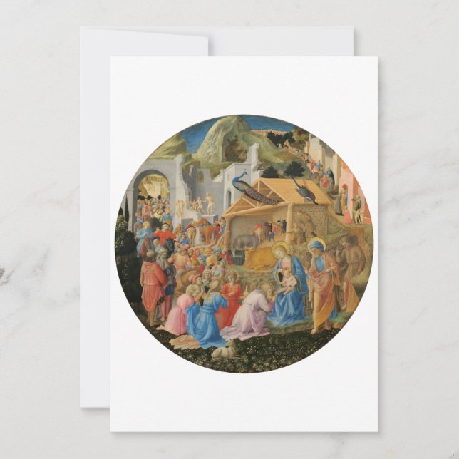 Invitación Adoración de los Magos por Fra Angelico y Filippo  (Anverso)