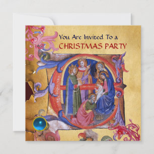 INVITACIÓN ADORACIÓN DE LOS REYES MAGOS NAVIDAD PARGANMINO