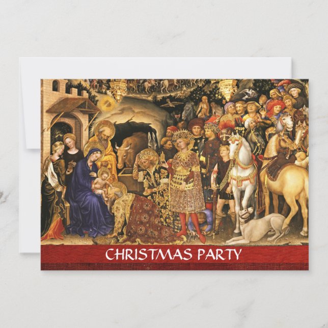 Invitación ADORACIÓN DE MAGI Gentile Da Fabriano, Navidades (Anverso)