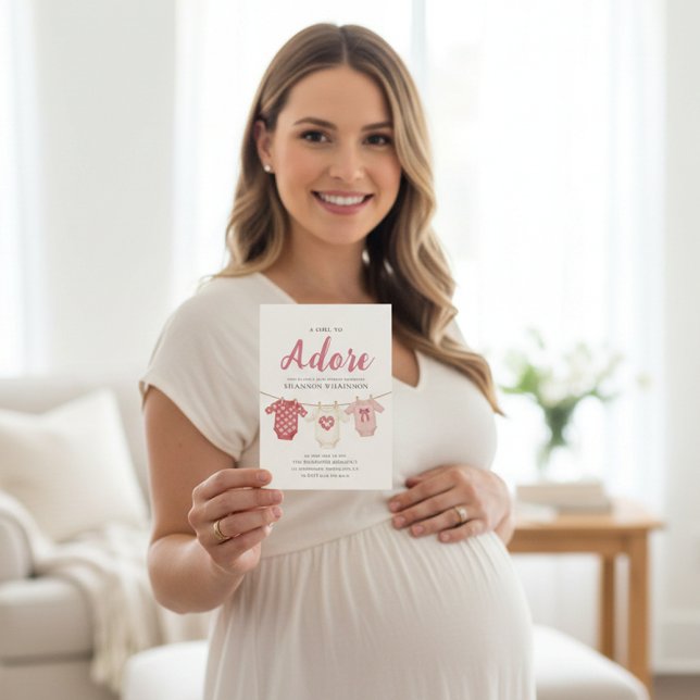 Invitación Adore A Girl Baby Shower Invitation (Subido por el creador)