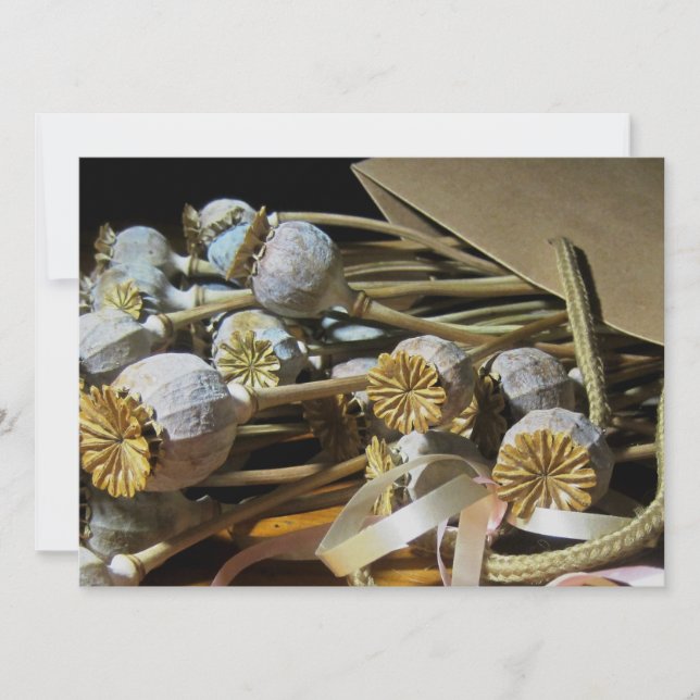 Invitación Adormidera De Flor Seca (Anverso)