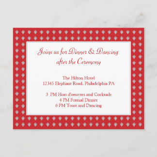 Invitación adornada de la tarjeta de la recepción