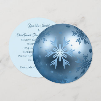 Invitación - Adorno de copo de nieve azul marino