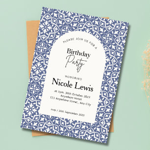 Invitación Adorno de Mandala y patrón árabe lavanda