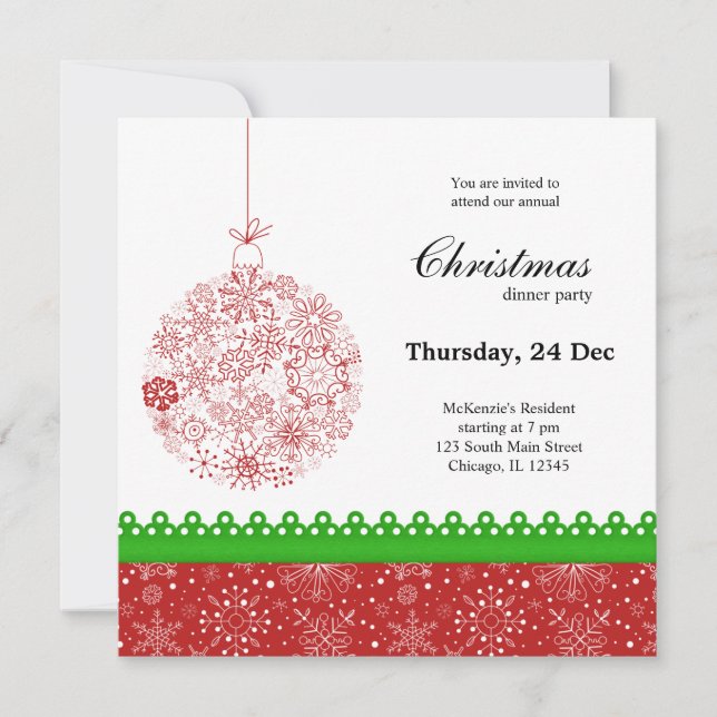 Invitación Adorno de Navidad (Anverso)