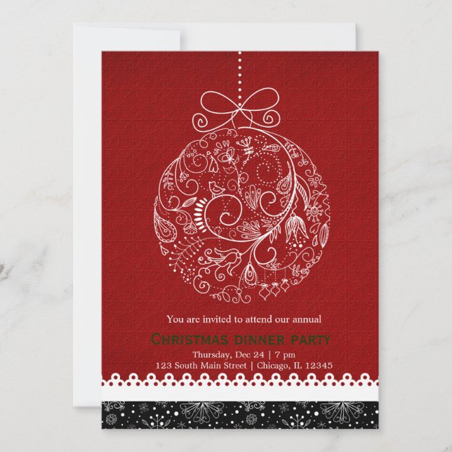Invitación Adorno de Navidad (Anverso)
