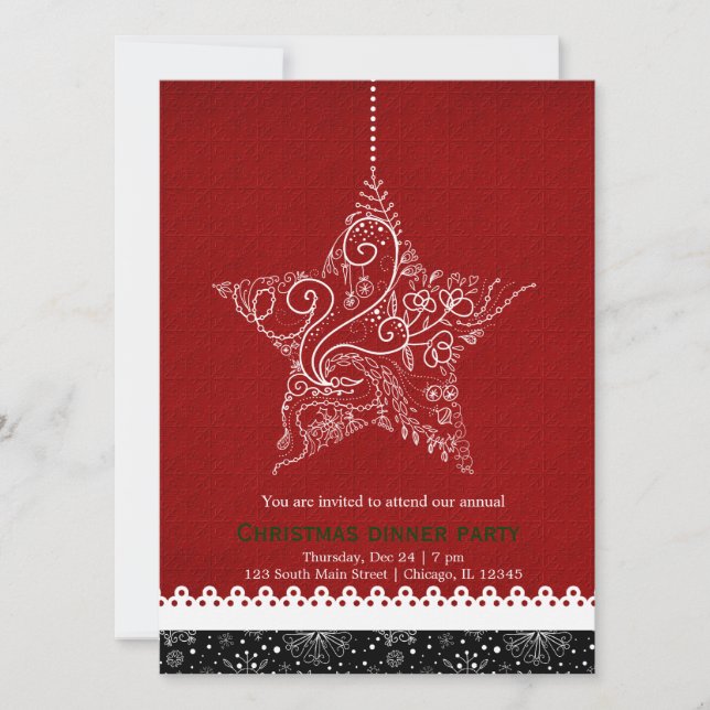 Invitación Adorno de Navidad (Anverso)