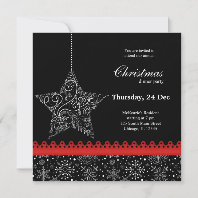 Invitación Adorno de Navidad (Anverso)