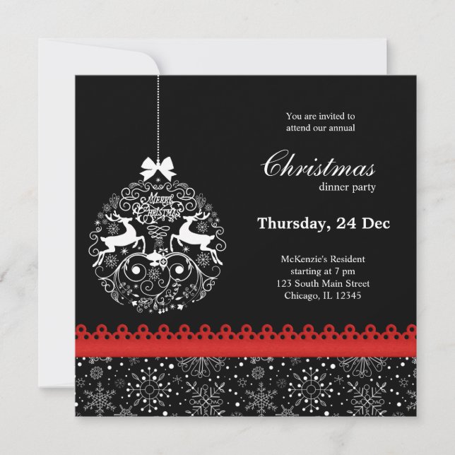 Invitación Adorno de Navidad (Anverso)