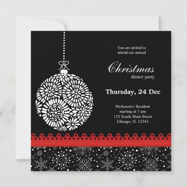 Invitación Adorno de Navidad (Anverso)