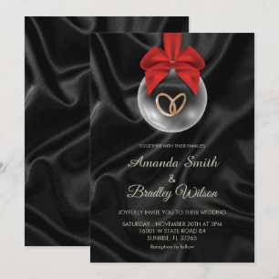 Invitación Adorno de Navidad de Invierno Chic Boda