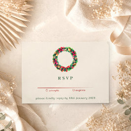 Invitación Adorno de Navidad de Invierno Rojo | Responda Amab