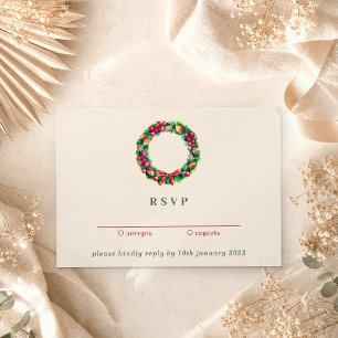 Invitación Adorno de Navidad de Invierno Rojo Responda Amab
