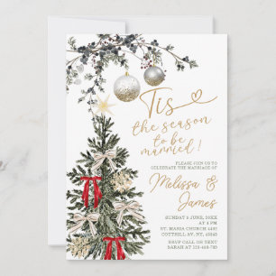 Invitación Adorno de Navidad para Boda de Temporada para Casa