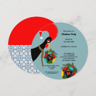 Invitación Adorno de Navidad para Fiesta de Gallo Portugués