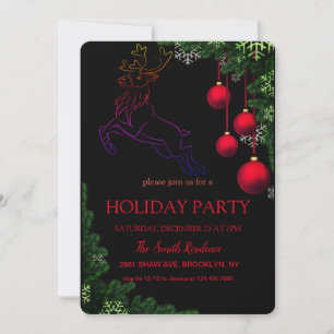 Invitación Adorno de Navidad Reno