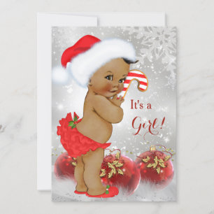 Invitación Adorno de oro rojo Bauble Navidad Baby Shower Étni