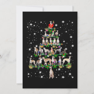 Invitación Adorno divertido para árbol de Navidad de Whippet 
