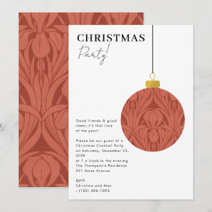 Invitación Adorno Elegante para Fiesta de Navidad