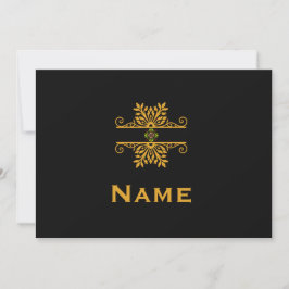 Invitación Adorno Floral Dorado Elegante Estilo Barroco