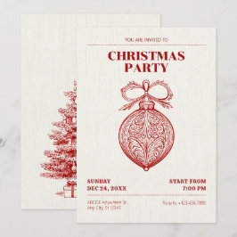 Invitación Adorno navideño clásico vintage