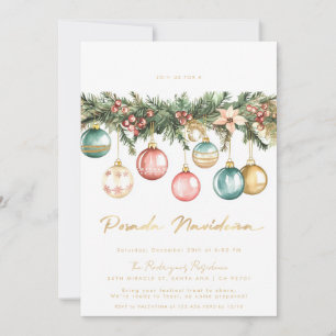 Invitación Adornos Coloridos de Posada Navideña Mexicana