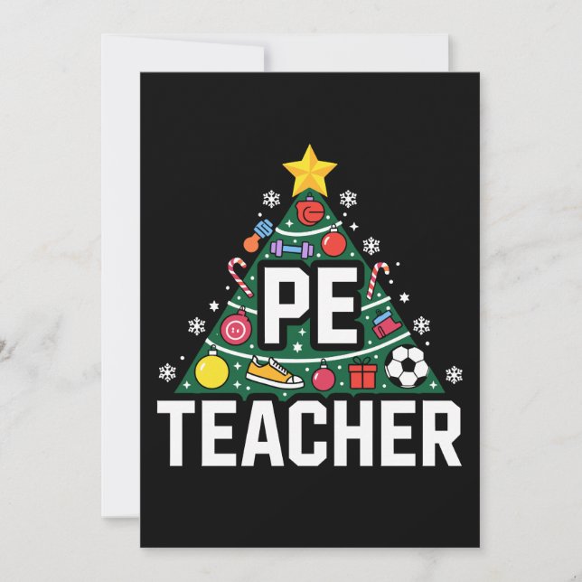 Invitación Adornos de árbol de Navidad para profesor de educa (Anverso)