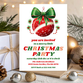 Invitación Adornos de árbol de Navidad retro editables para f