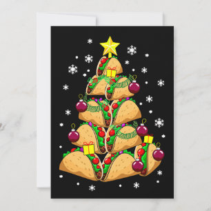 Invitación Adornos de árbol de Navidad Taco Nieve Fiesta de N
