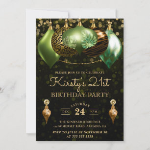 Invitación Adornos de cumpleaños 21 Safari impresión animal s