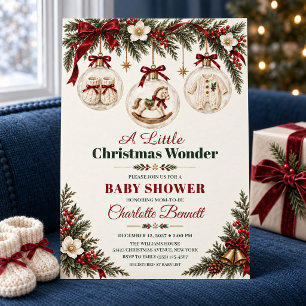 Invitación Adornos de Navidad Baby Shower