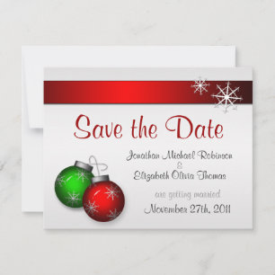 Invitación Adornos de Navidad Boda Save the Date