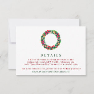 Invitación Adornos de Navidad de invierno rojo detalles de la
