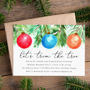 Invitación Adornos de Navidad Fiesta de decoración del árbo