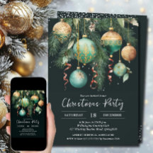 Adornos de Navidad para árbol de oro verde Fiesta
