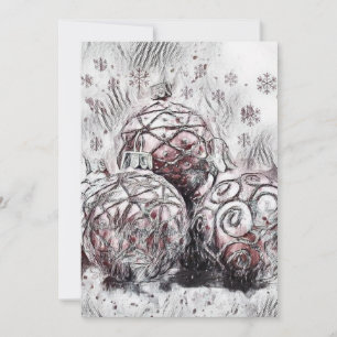 Invitación Adornos de Navidad Vintage Piedra Coa