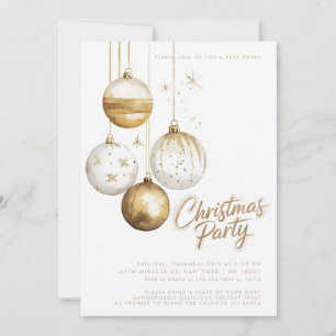 Invitación Adornos de oro blanco Bolas de Navidad Fiesta