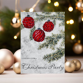 Invitación Adornos de pino de Navidad Fiesta Navideña