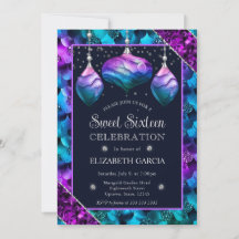 Adornos de Sirena con Degradado Azul y Púrpura par