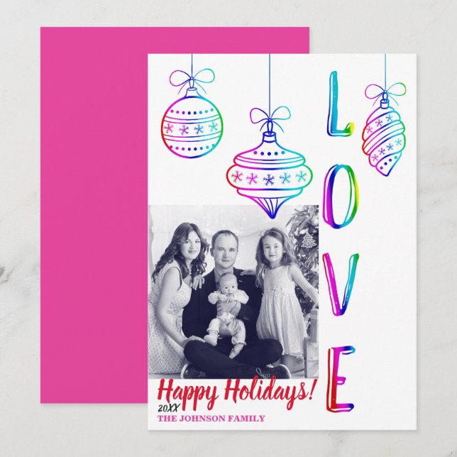 Invitación Adornos divertidos de arcoíris de amor para fiesta (Anverso / Reverso)